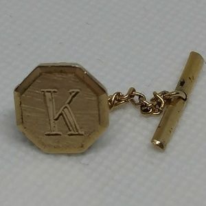 Initial K tie tack vintage letter K